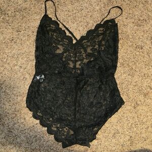Elegant Black Lace Bodysuit | One Piece | NWOT